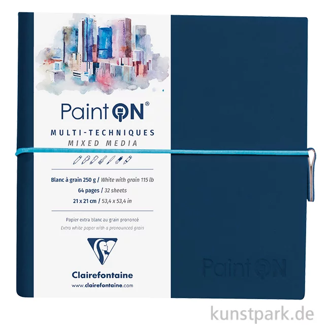 Artikelbild 1 des Artikels “Clairefontaine Paint'ON Buch - 32 Blatt, Gekörnt, 250 g/m², 19 x 19 cm “