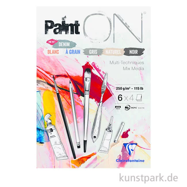Artikelbild 1 des Artikels “Clairefontaine Paint'ON Multi-Techniques MIX, 250 g, 24 Blatt DIN A3“