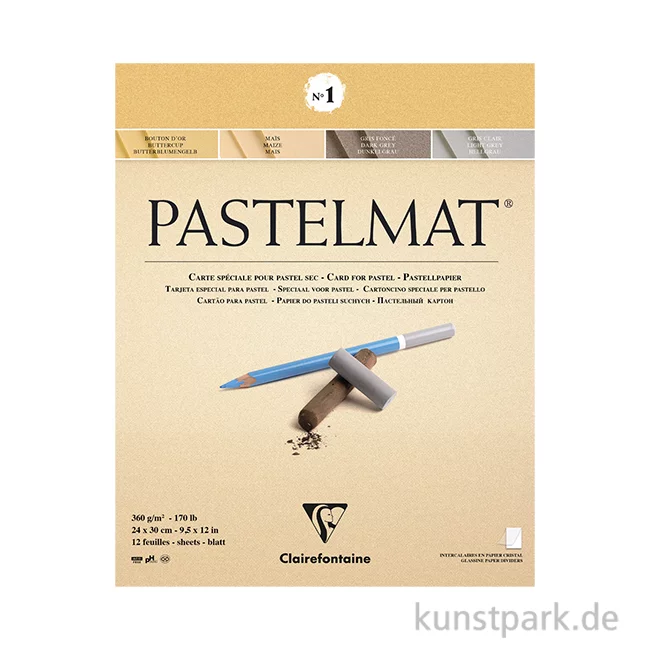 Artikelbild 1 des Artikels “Clairefontaine Pastelmat - 4-farbig Gelb, Hellgelb, Grau, Hellgrau, 24 x 30 cm “
