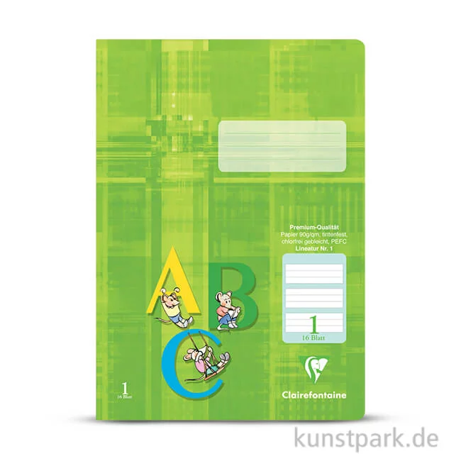 Artikelbild 1 des Artikels “Clairefontaine Schulheft DIN A4, 16 Blatt, 90g, Lin. 1, liniert “