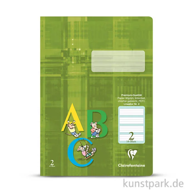 Artikelbild 1 des Artikels “Clairefontaine Schulheft DIN A4, 16 Blatt, 90g, Lin. 2, liniert “