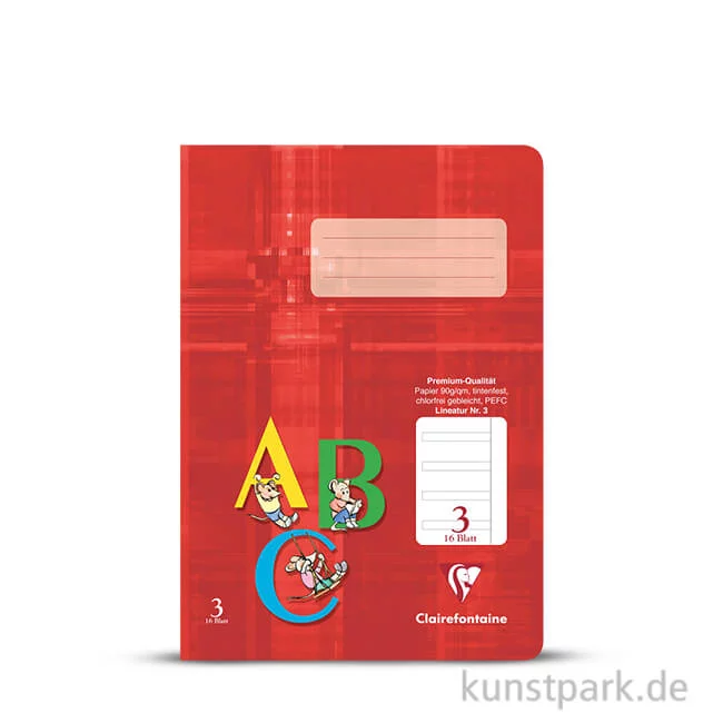 Artikelbild 1 des Artikels “Clairefontaine Schulheft DIN A5, 16 Blatt, 90g, Lin. 3, liniert mit Rand “