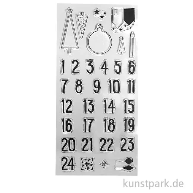 Artikelbild 1 des Artikels “Clear Stamps - Adventskalender Nordic mit 34 Motiven als Silikonstempel “