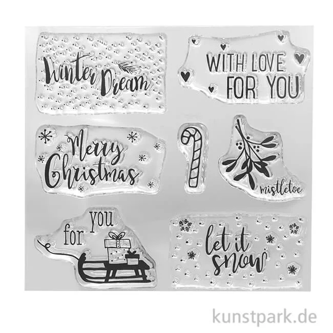 Artikelbild 1 des Artikels “Clear Stamps - Christmas Greetings mit 7 Motiven als Silikonstempel “