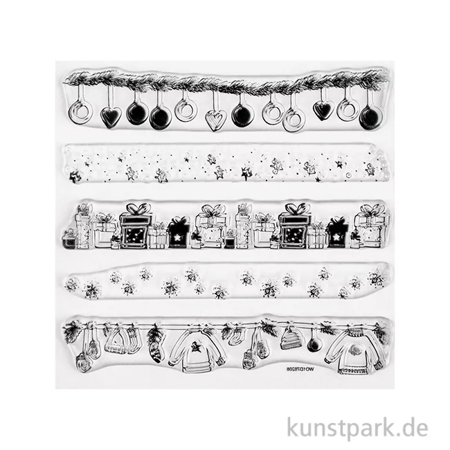 Artikelbild 1 des Artikels “Clear Stamps - Weihnachtsbordüren, 102,5 x 97 mm, 5 Motive “
