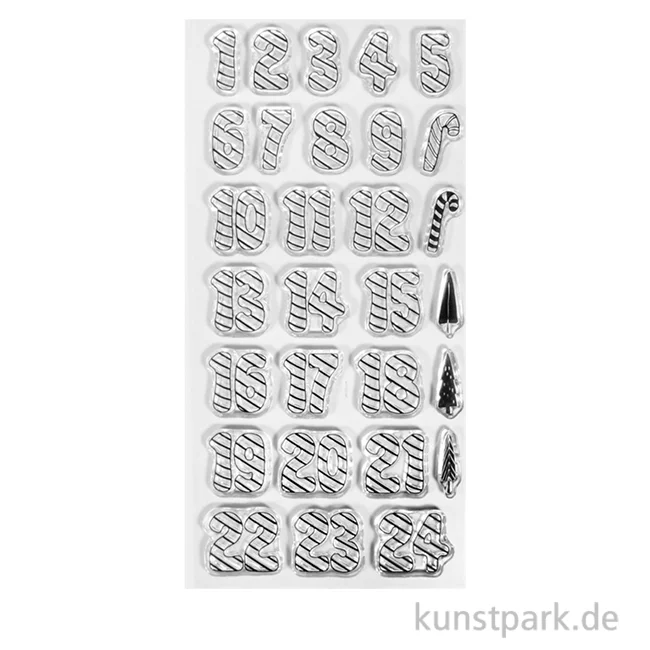 Artikelbild 1 des Artikels “Clear Stamps - Zahlen 1-24, Zuckerstange, 29 Motive “