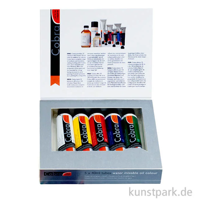 Artikelbild 1 des Artikels “Talens COBRA wassermischbare Ölfarbe Anfängerset 5x40 ml “