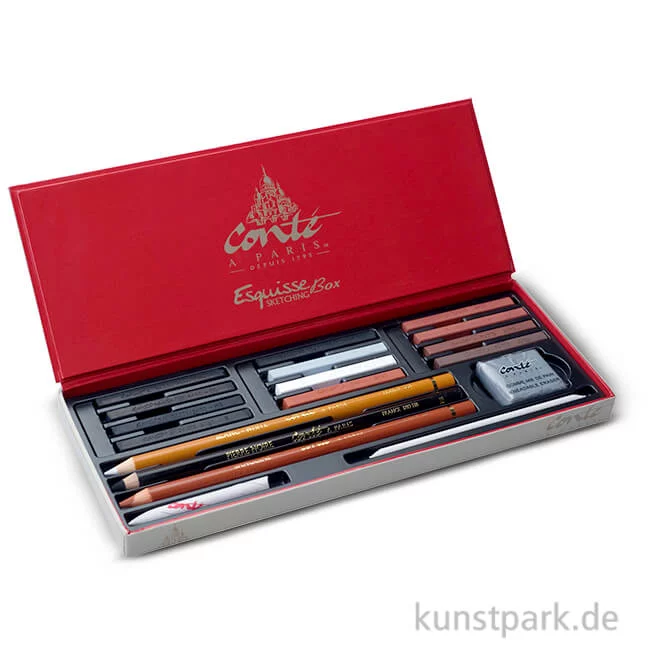 Artikelbild 1 des Artikels “Conte Sketching Box - 18-teiliges Skizzen-Set “