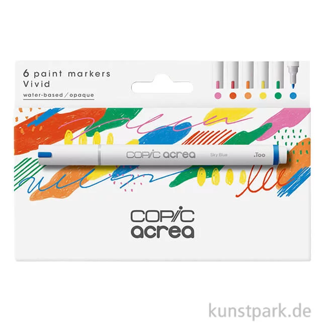 Artikelbild 1 des Artikels “COPIC acrea Paint Marker Set, Vivid, 6 Stück “