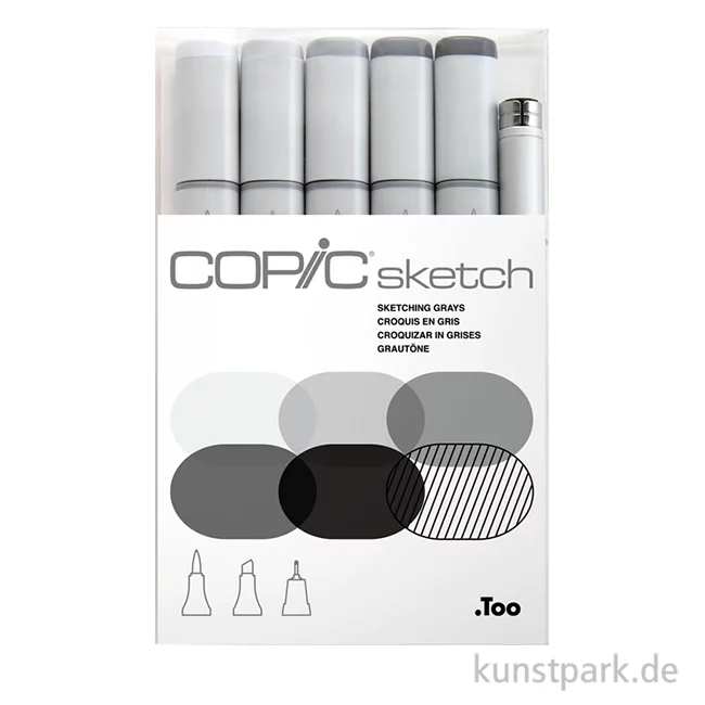 Artikelbild 1 des Artikels “COPIC Sketch Set - Sketching Grays, 6 Stifte “