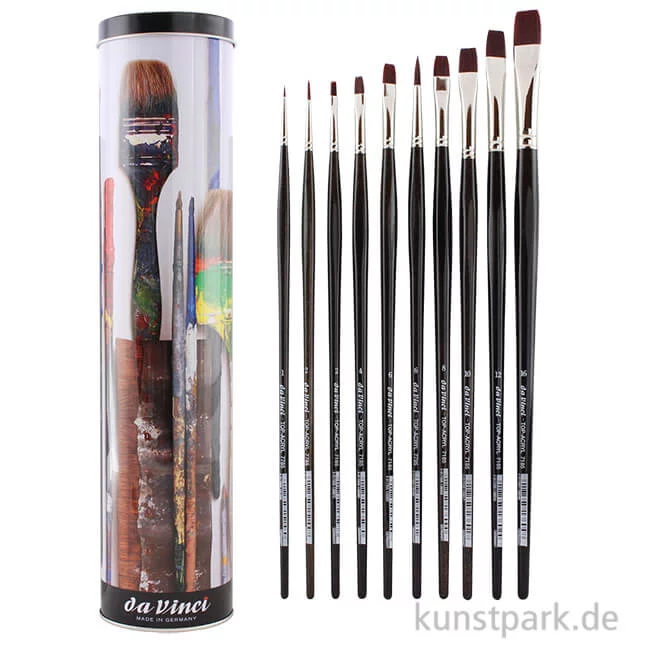Artikelbild 1 des Artikels “da Vinci TOP ACRYL Geschenkdose - Set mit 10 Pinseln, Flach + Rund “