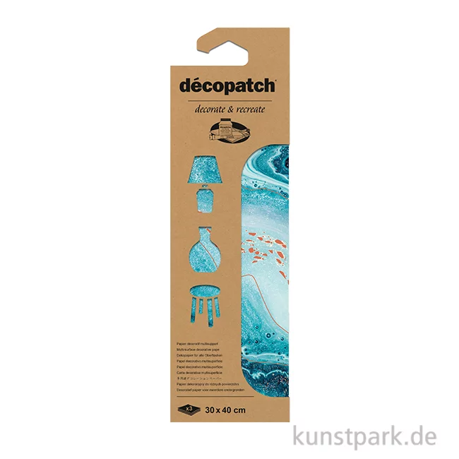 Artikelbild 1 des Artikels “DECOPATCH Papier 923 Marmor Gold-Türkis, 3 Stück “