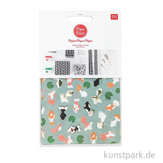 Artikelbild 1 des Artikels “Decoupage Papier - Jardin Japonais, Kois & Lotos, 3 Stück “