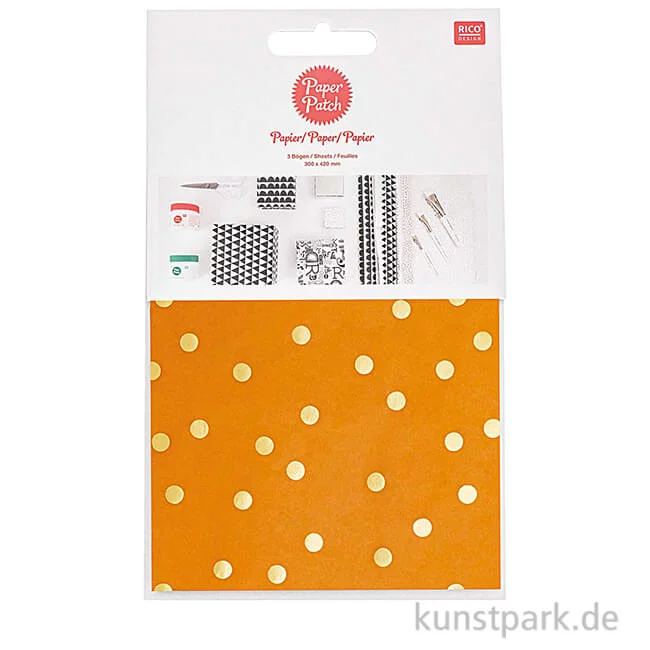 Artikelbild 1 des Artikels “Decoupage Papier - Punkte Senfgelb, 3 Stück “