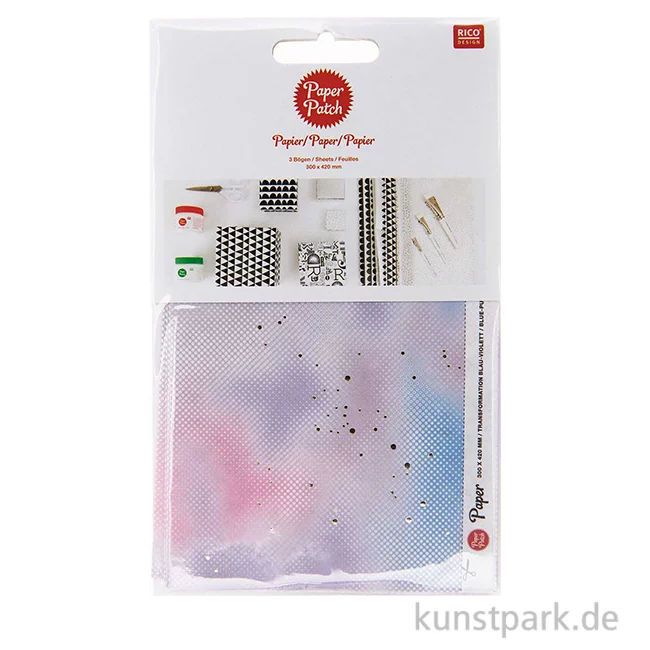 Artikelbild 1 des Artikels “Decoupage Papier - Transformation Blau-Violett, 3 Stück “