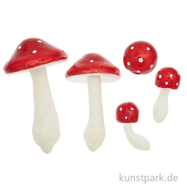 Artikelbild 1 des Artikels “Deko-Pilze, Polystyrol, Rot Weiß, 5 Stück “
