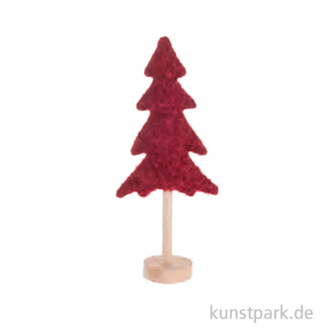 Artikelbild 1 des Artikels “Deko Tannenbaum Plüsch mit Holzständer, Rot, 14 x 7 x 34 cm “