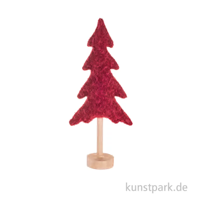 Artikelbild 1 des Artikels “Deko Tannenbaum Plüsch mit Holzständer, Rot, 19 x 8 x 43 cm “