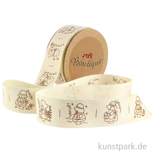 Artikelbild 1 des Artikels “Dekoband - Monatsnamen mit Puppen, 25 mm x 5 m “