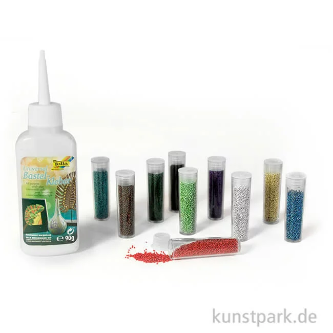 Artikelbild 1 des Artikels “Dekoperlen-Set, 10 Dosen sortiert, inklusive Kleber “