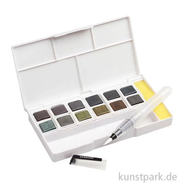 Artikelbild 1 des Artikels “Derwent GRAPHITINT Aquarellkasten mit 12 Farben und Zubehör “