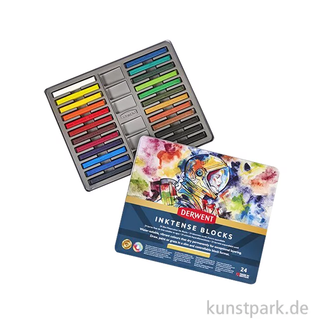 Artikelbild 1 des Artikels “Derwent INKTENSE, 24 Aquarellkreide Blöcke im Metalletui “