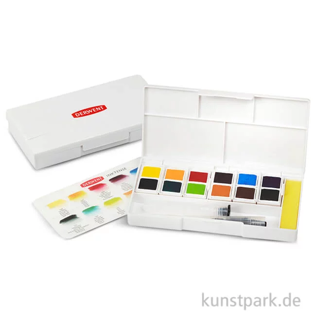 Artikelbild 1 des Artikels “Derwent INKTENSE Reise-Aquarellkasten 12 halbe Näpfchen “