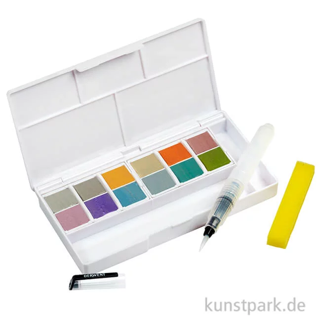 Artikelbild 1 des Artikels “Derwent METALLIC Aquarellkasten mit 12 Farben und Zubehör “