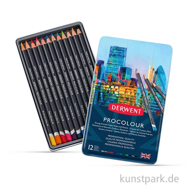 Artikelbild 1 des Artikels “Derwent PROCOLOUR, 12 Farbstifte im Metalletui “