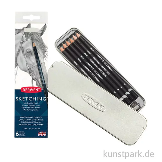 Artikelbild 1 des Artikels “Derwent SKETCHING, 6 Graphitstifte mit Anspitzer im Metalletui “