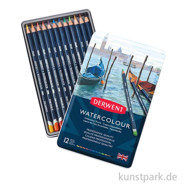 Artikelbild 1 des Artikels “Derwent WATERCOLOUR, 12 Aquarellstifte im Metalletui “