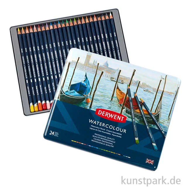 Artikelbild 1 des Artikels “Derwent WATERCOLOUR, 24 Aquarellstifte im Metalletui “