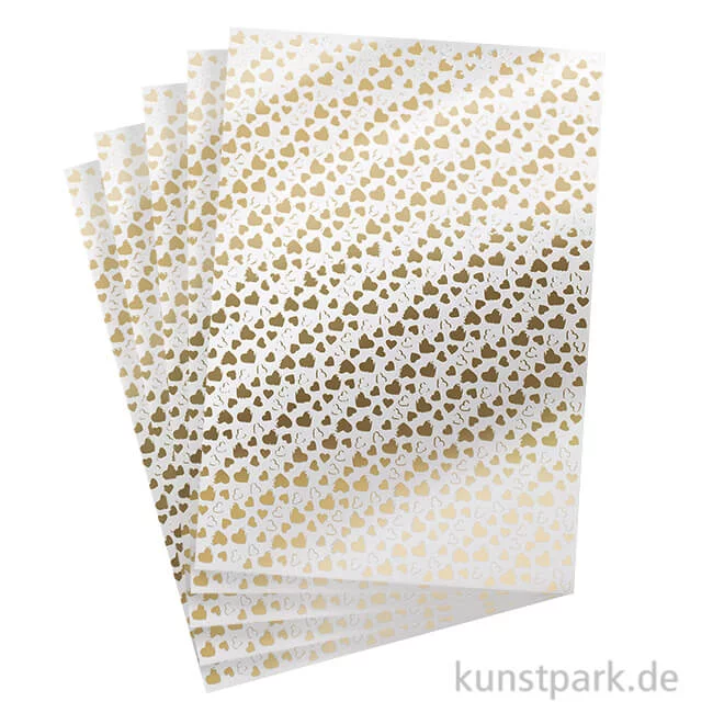 Artikelbild 1 des Artikels “Designkarton Gold - Herzen, DIN A4, 5 Blatt, 200g “