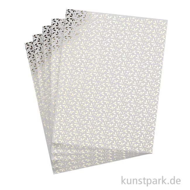 Artikelbild 1 des Artikels “Designkarton Gold - Ilex Stechpalme, DIN A4, 5 Blatt, 200g “