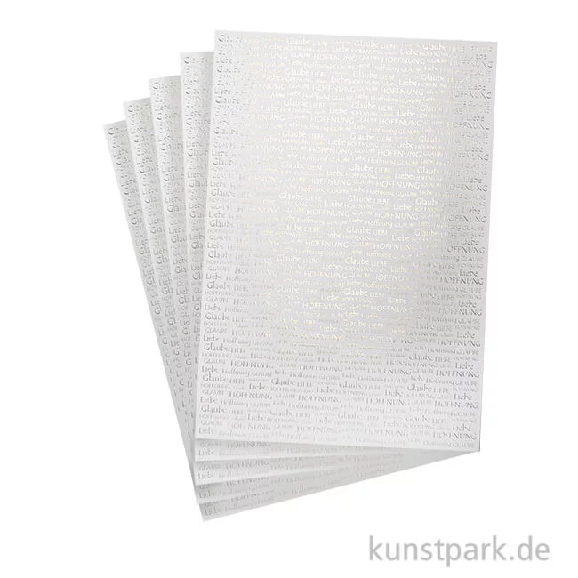 Artikelbild 1 des Artikels “Designkarton Gold - Liebe, Glaube, Hoffnung, DIN A4, 5 Blatt, 200g “