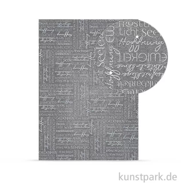 Artikelbild 1 des Artikels “Designkarton Kondolenz - Wörter, DIN A4, 200 g “