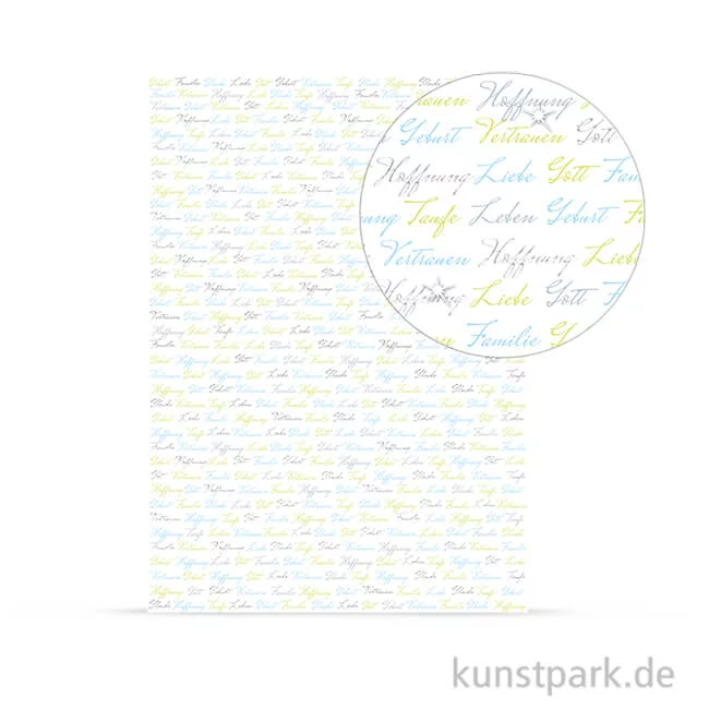 Artikelbild 1 des Artikels “Designkarton Meine Taufe - Jungen Schriften, DIN A4, 200 g “