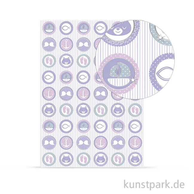 Artikelbild 1 des Artikels “Designkarton Meine Taufe - Mädchen Symbole, DIN A4, 200 g “