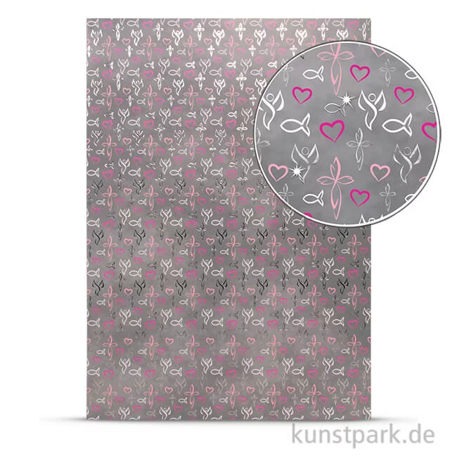 Artikelbild 1 des Artikels “Designkarton Religion - Grau-Pink, DIN A4, 200 g “