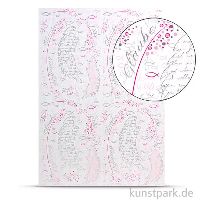 Artikelbild 1 des Artikels “Designkarton Religion - Weiß-Pink, DIN A4, 200 g “