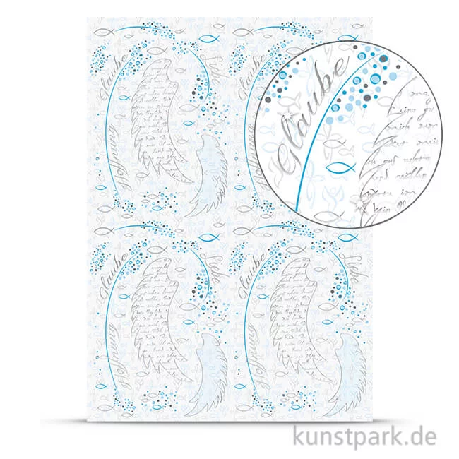 Artikelbild 1 des Artikels “Designkarton Religion - Weiß-Blau, DIN A4, 200 g “