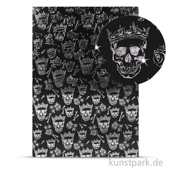 Artikelbild 1 des Artikels “Designkarton Skull - Silber, DIN A4, 200g “
