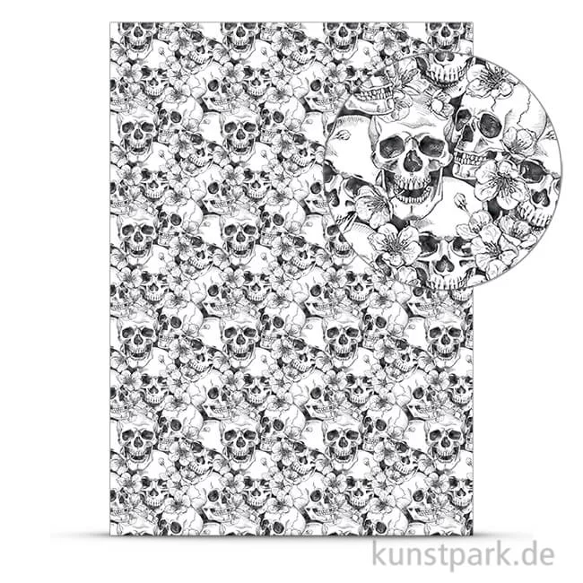 Artikelbild 1 des Artikels “Designkarton Skull - Weiß, DIN A4, 200g “