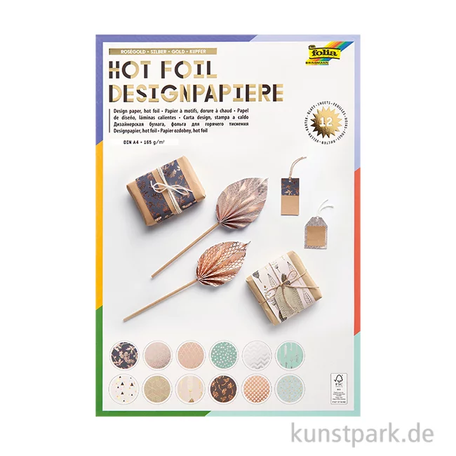 Artikelbild 1 des Artikels “Designpapier Block Hotfoil, DIN A4, 12 Blatt, 165g/m² “