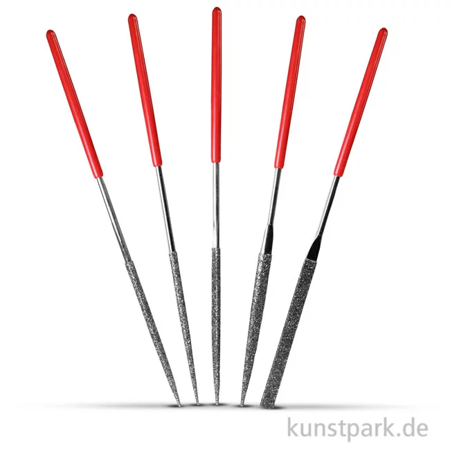 Artikelbild 1 des Artikels “Diamantsteinfeilen 5er-Set, gerade mit Plastikgriff, Profiqualität “