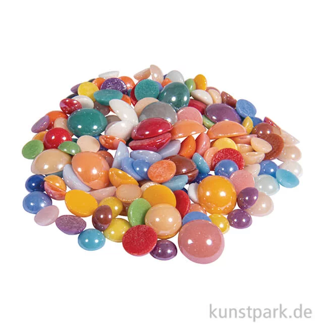 Artikelbild 1 des Artikels “Diamond Glas Mosaiksteine, Rund, Bunt, 0,6-1,2 cm, 180g “