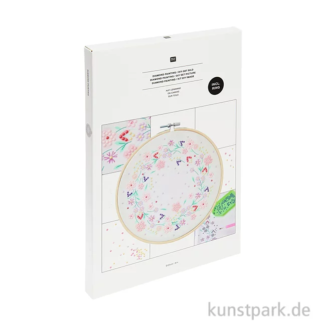 Artikelbild 1 des Artikels “Diamond Painting Set, Blumenkranz, Durchmesser 20 cm, 14-teilig “