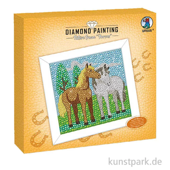 Artikelbild 1 des Artikels “Diamond Painting Set - Holz Bilderrahmen, Pferde, 20 x 20 cm “
