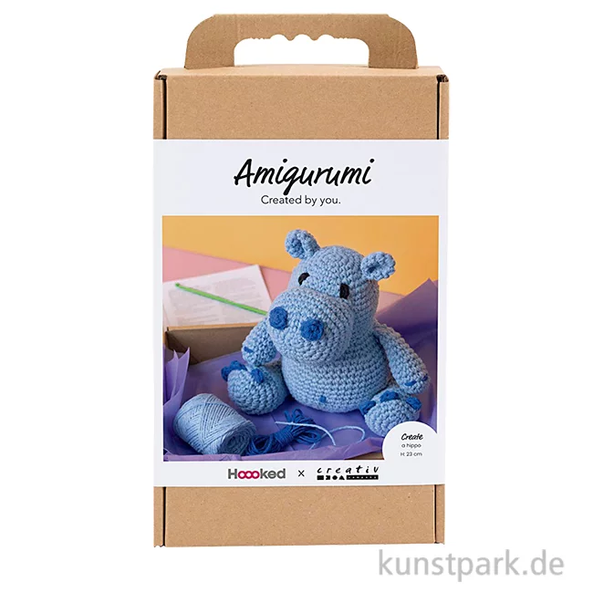 Artikelbild 1 des Artikels “DIY Häkelset - Amigurumi Nilpferd, Blau “