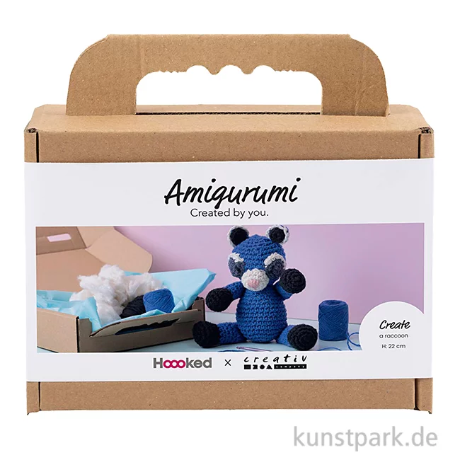 Artikelbild 1 des Artikels “DIY Häkelset - Amigurumi Waschbär, Blau “